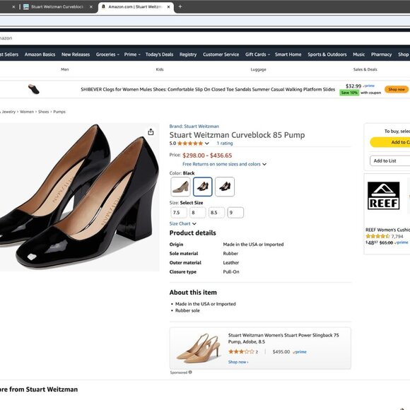 Stuart Weitzman Womens Curveblock 85 Pumps Shoes - Picture 11 of 11